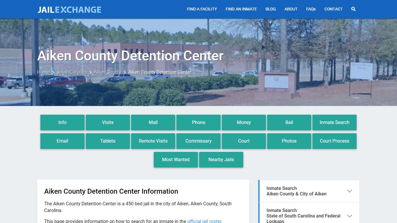 Aiken County Detention Center, SC Inmate Search, Information